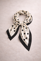 Apricot Polka Dot Silky Square Scarf