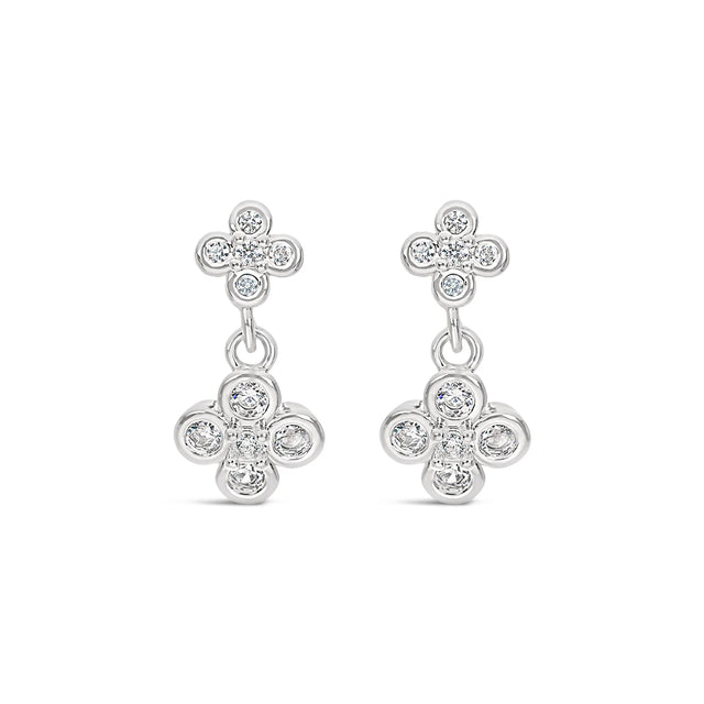 Earrings - Small Silver Crystal Drop