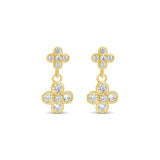 Earrings - Small Gold Crystal Drop