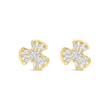 Earrings - Small Gold Crystal Clover