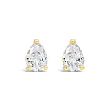 Earrings - Gold Pear Crystal Stud