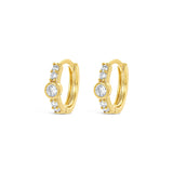Earrings - Small Gold Crystal Hoop
