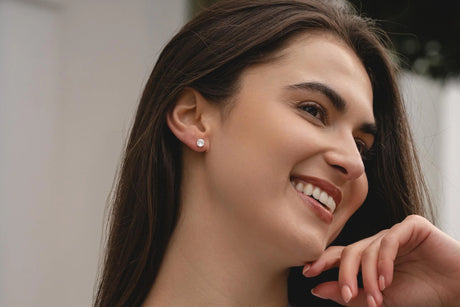 Earrings - Small Silver Crystal Stud