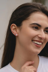 Earrings - Small Silver Crystal Stud