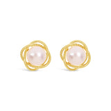 Earrings - Gold Pearl Flower