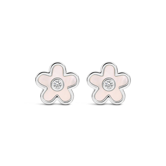 Earrings - Silver Oyster Flower