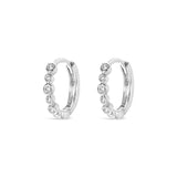 Earrings - Silver Round Crystal Hoop