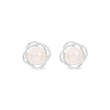 Earrings - Silver Pearl Flower