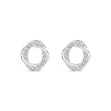 Earrings - Silver Crystal Circles