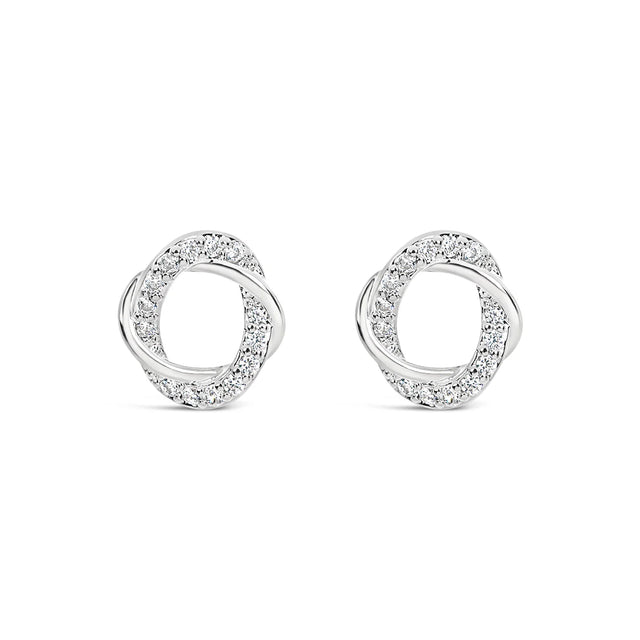 Earrings - Silver Crystal Circles