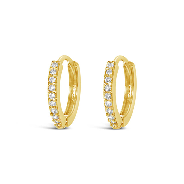 Earrings - Gold Crystal Hoop