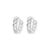 Earrings - Silver Ripple Hoop