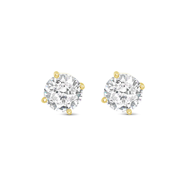 Earrings - Medium Gold Crystal Stud