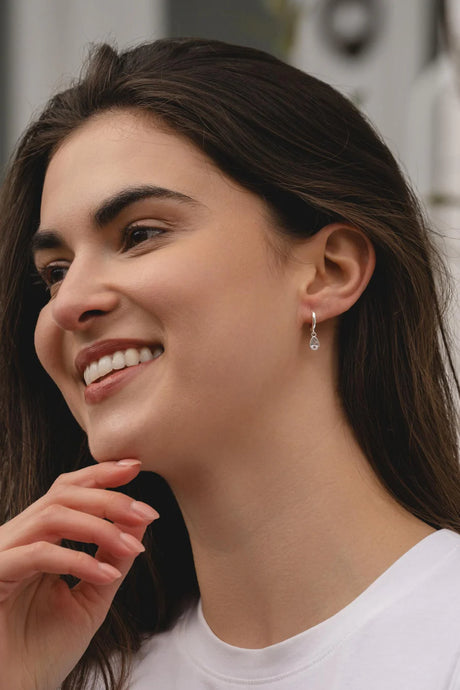 Earrings - Silver Hoop Drop