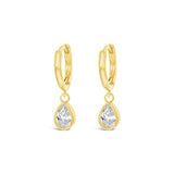 Earrings - Gold Hoop Crystal Drop