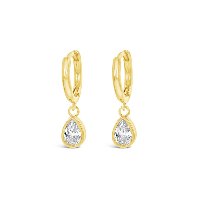 Earrings - Gold Hoop Crystal Drop