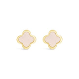 Earrings - Oyster & Gold Clover