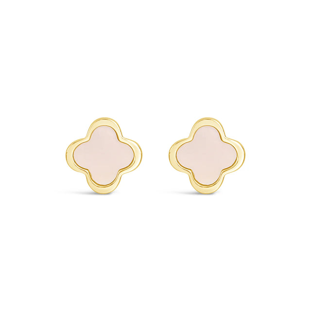 Earrings - Oyster & Gold Clover