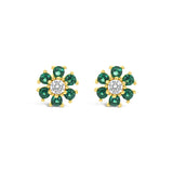 Earrings - Emerald Crystal Flower