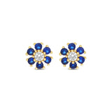 Earrings - Sapphire Crystal Flower
