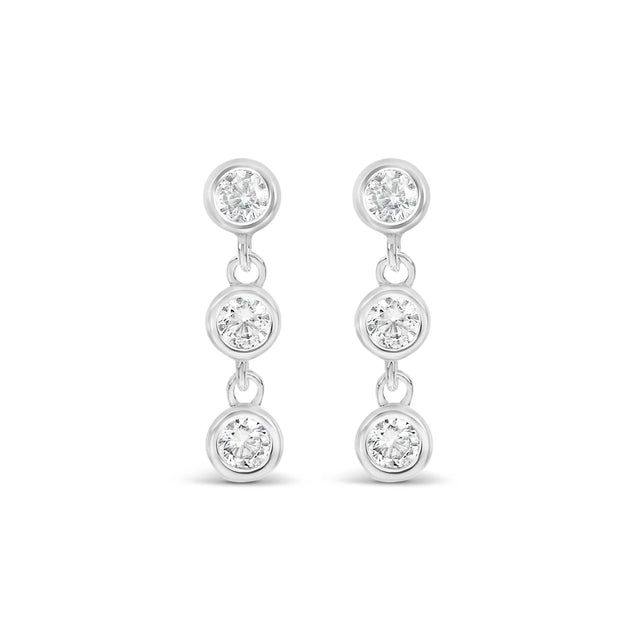 Earrings - Silver Drop Crystal