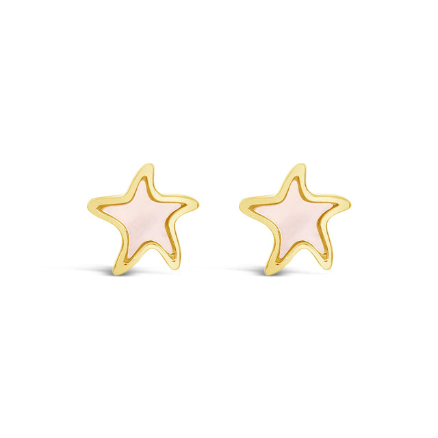Earrings - Oyster & Gold Star