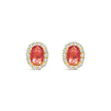 Earrings - Red Oval Crystal