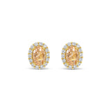 Earrings - Oval Pink Crystal