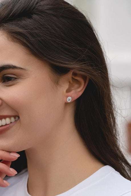 Earrings - Oval Crystal