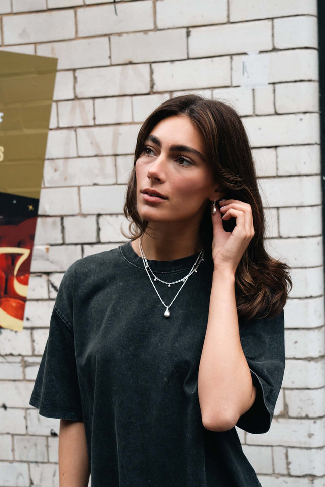 Tutti Teardrop Necklace - Silver