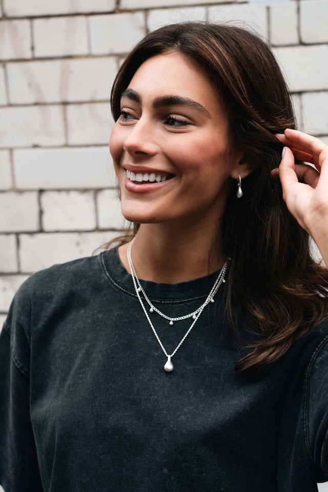 Tutti Teardrop Necklace - Silver