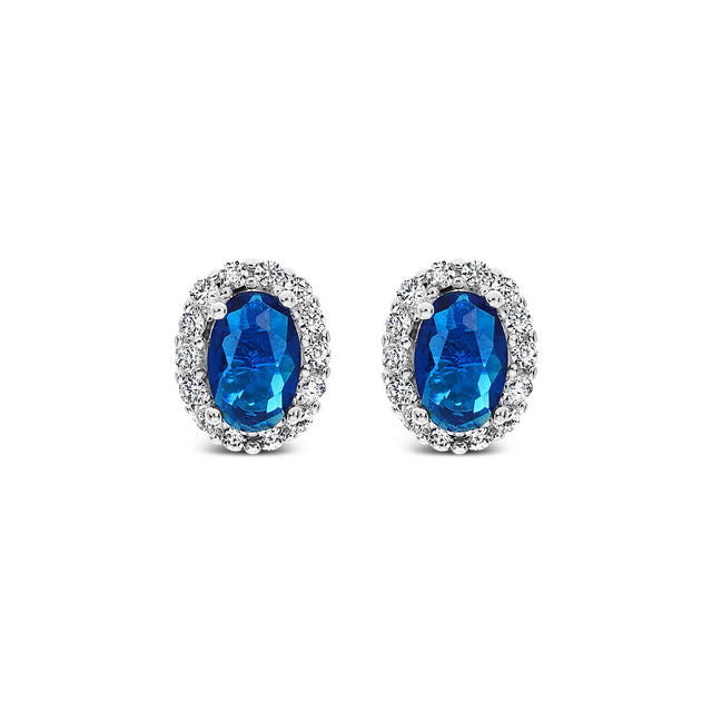 Earrings - Crystal & Sapphire