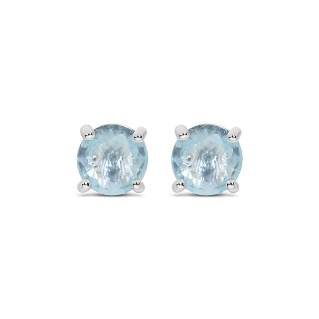 Earrings - Aquamarine Crystal Stud