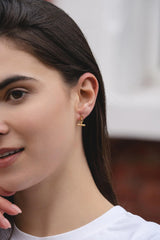 Earrings - Gold T-Bar Drop