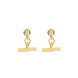Earrings - Gold T-Bar Drop