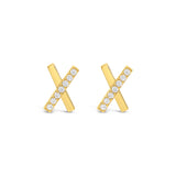 Earrings - Gold Crystal Cross