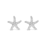 Earrings - Silver Crystal Starfish