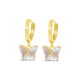 Earrings - Gold Hoop Drop Butterfly