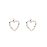 Earrings - Silver Open Heart