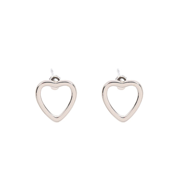 Earrings - Silver Open Heart