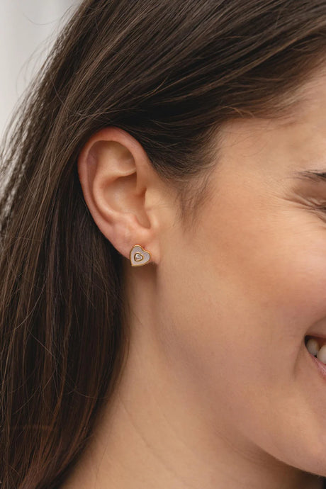 Earrings - Gold Oyster Heart