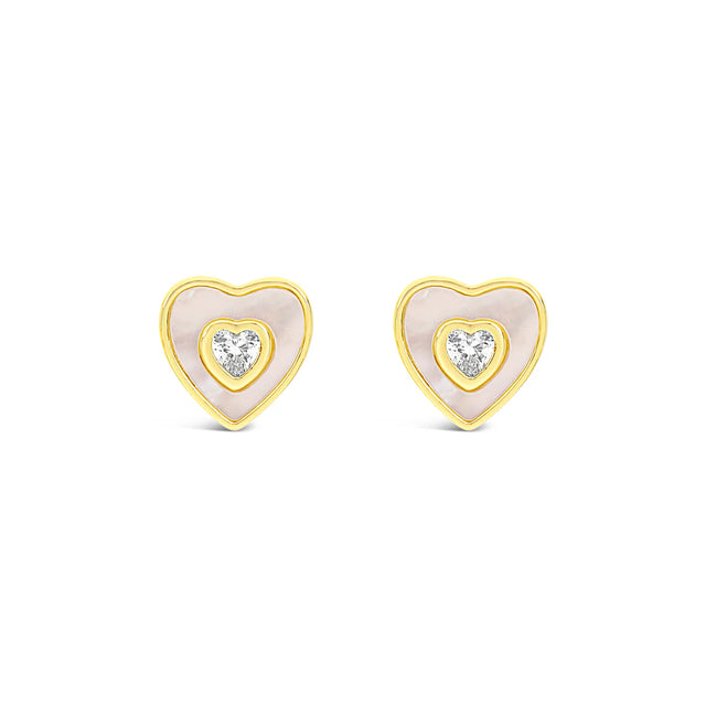 Earrings - Gold Oyster Heart