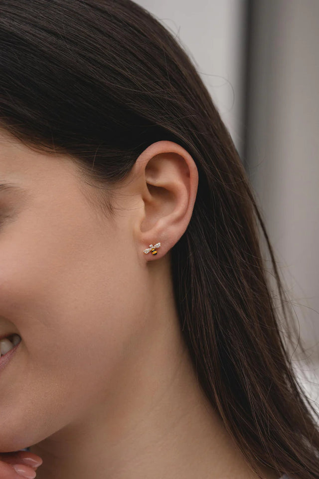 Earrings - Gold Bee