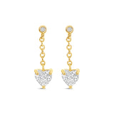 Earrings - Gold Drop Crystal Heart