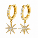 Crystal Star Earrings - Gold
