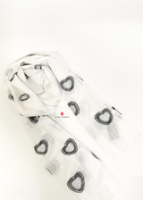 Lurex Metallic Heart Scarf - Winter White