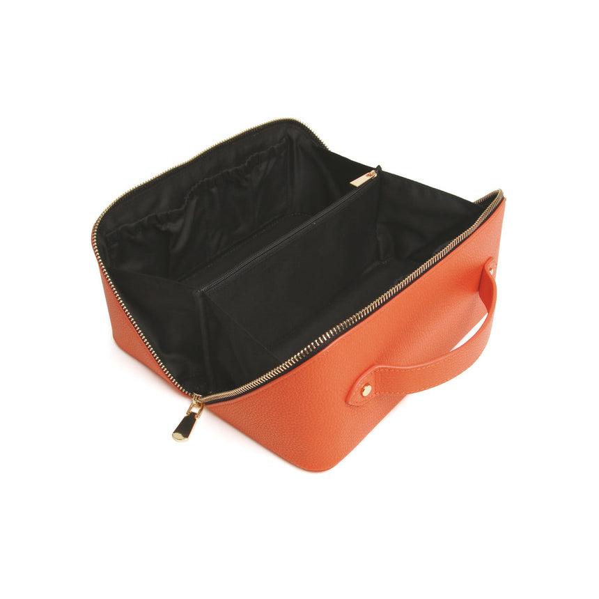 Alice Wheeler Orange & Black Train Case - Medium