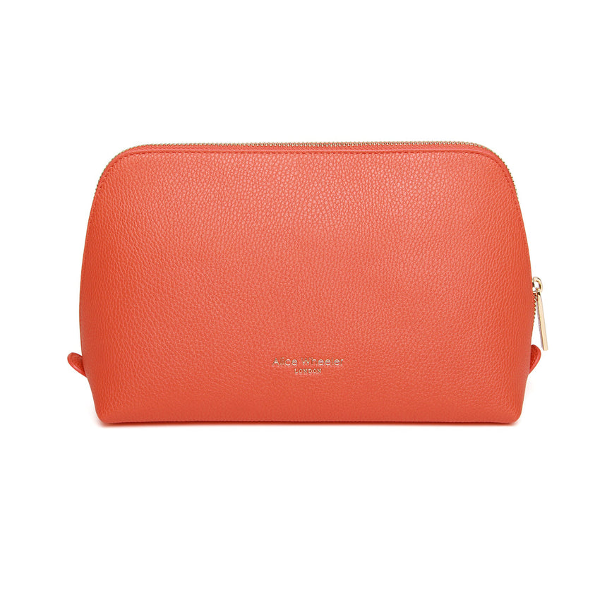 Alice Wheeler Orange Makeup Bag - Large