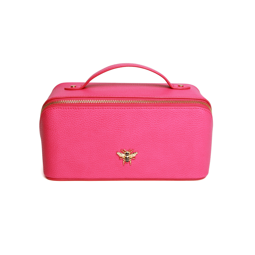 Alice Wheeler Train Case Hot Pink