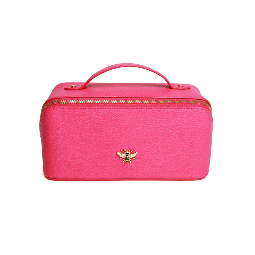 Alice Wheeler Train Case Hot Pink